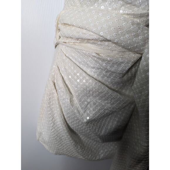 Elliatt Aridsia Ivory Sequin One Shoulder Mini Dress Sash NWT Size Small - Picture 14 of 15